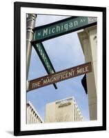 Michigan Avenue or the Magnificent Mile, Famous for Its Shopping, Chicago, Illinois, USA-Robert Harding-Framed Photographic Print