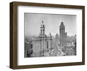 Michigan Avenue View in Chicago, Ca. 1925-null-Framed Photographic Print