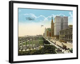 Michigan Boulevard and Grant Park, Looking South-null-Framed Photographic Print