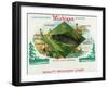 Michigan Brand Cigar Box Label-Lantern Press-Framed Art Print