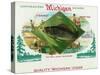 Michigan Brand Cigar Box Label-Lantern Press-Stretched Canvas