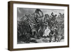 Michigan Bridget Carrying the Flag-null-Framed Giclee Print