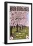 Michigan - Cherry Orchard in Blossom-Lantern Press-Framed Art Print