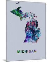 Michigan Color Splatter Map-NaxArt-Mounted Art Print