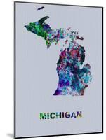 Michigan Color Splatter Map-NaxArt-Mounted Art Print