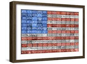 Michigan Flag-Design Turnpike-Framed Giclee Print