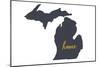 Michigan - Home State - White-Lantern Press-Mounted Art Print