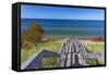 Michigan, Keweenaw Peninsula. Great Sand Bay, trail to beach and Lake Superior-Jamie & Judy Wild-Framed Stretched Canvas