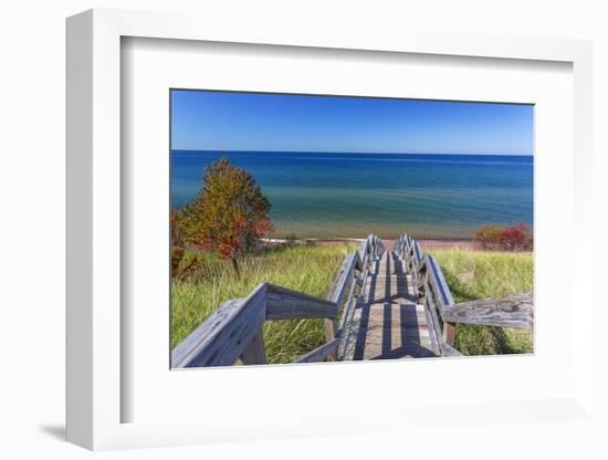 Michigan, Keweenaw Peninsula. Great Sand Bay, trail to beach and Lake Superior-Jamie & Judy Wild-Framed Photographic Print