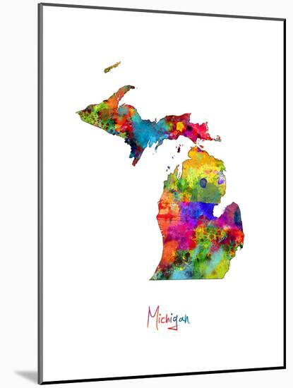 Michigan Map-Michael Tompsett-Mounted Art Print