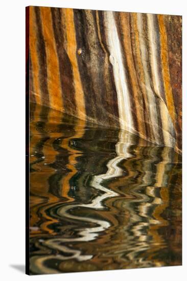 Michigan. Mineral Seep Wall Detail Along Shore of Lake Superior, Pictured Rocks National Lakeshore-Judith Zimmerman-Stretched Canvas