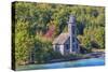 Michigan, Munising. Grand Island, East Channel Lighthouse-Jamie & Judy Wild-Stretched Canvas