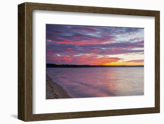 Michigan, Munising. Lake Superior at sunset-Jamie & Judy Wild-Framed Photographic Print