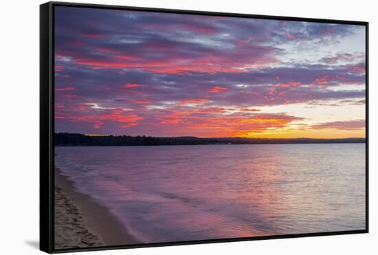 Michigan, Munising. Lake Superior at sunset-Jamie & Judy Wild-Framed Stretched Canvas