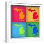 Michigan Pop Art Map 1-NaxArt-Framed Art Print