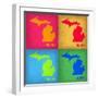 Michigan Pop Art Map 1-NaxArt-Framed Art Print