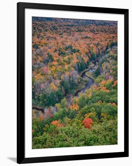 Michigan, Porcupine Mountains. the Big Carp River in Autumn-Julie Eggers-Framed Premium Photographic Print