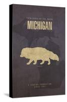 Michigan Poster-David Bowman-Stretched Canvas