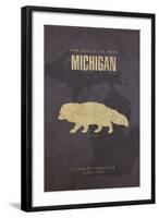 Michigan Poster-David Bowman-Framed Giclee Print