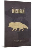 Michigan Poster-David Bowman-Mounted Giclee Print
