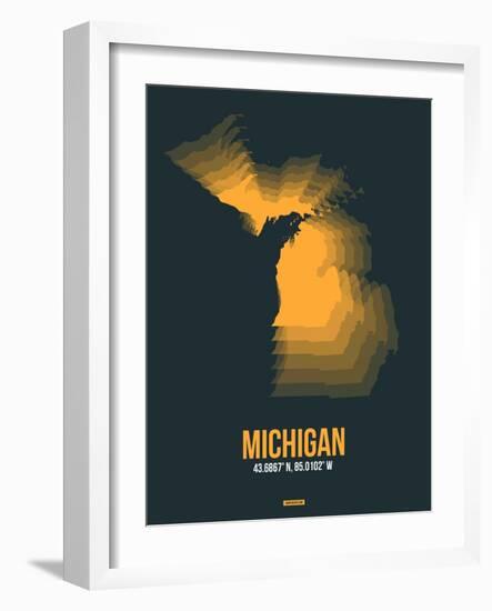 Michigan Radiant Map 4-NaxArt-Framed Art Print