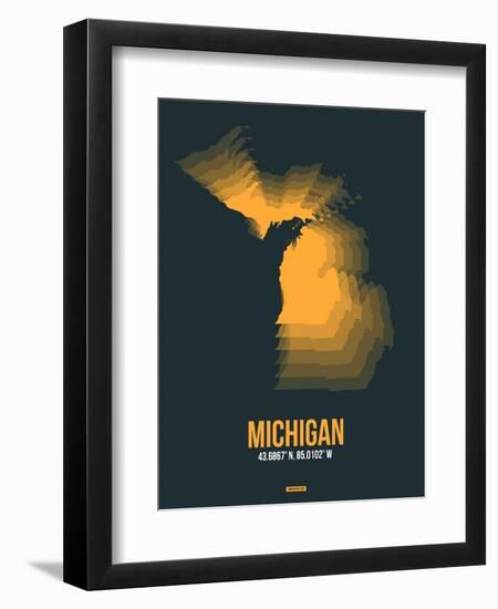 Michigan Radiant Map 4-NaxArt-Framed Art Print