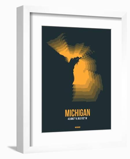 Michigan Radiant Map 4-NaxArt-Framed Art Print