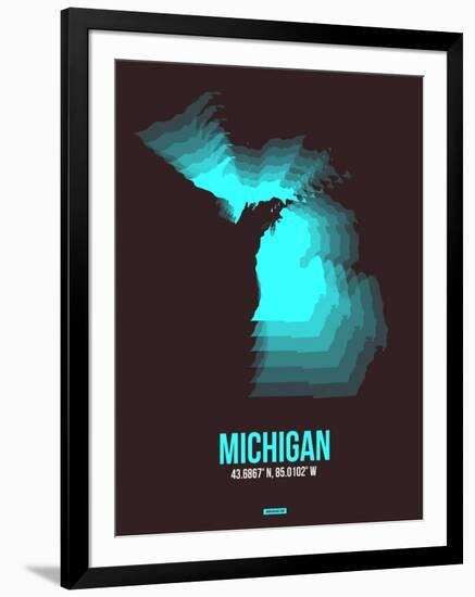 Michigan Radiant Map 6-NaxArt-Framed Art Print