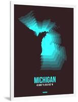 Michigan Radiant Map 6-NaxArt-Framed Art Print