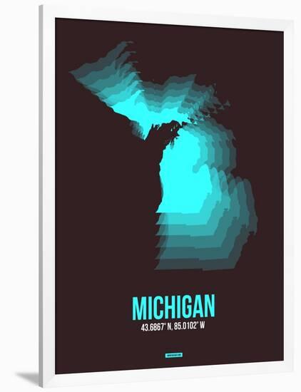 Michigan Radiant Map 6-NaxArt-Framed Art Print