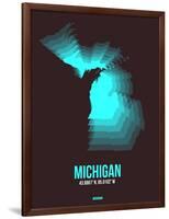 Michigan Radiant Map 6-NaxArt-Framed Art Print