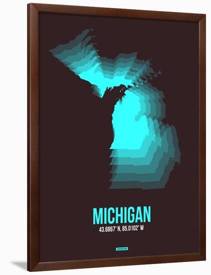 Michigan Radiant Map 6-NaxArt-Framed Art Print