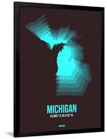 Michigan Radiant Map 6-NaxArt-Framed Art Print