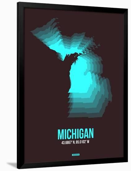 Michigan Radiant Map 6-NaxArt-Framed Art Print