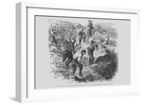 Michigan Regiment and Ellsworth Zouaves Entrench at Alexandria, Virginia-Frank Leslie-Framed Art Print