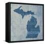 Michigan State Words-David Bowman-Framed Stretched Canvas