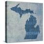 Michigan State Words-David Bowman-Stretched Canvas