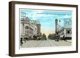 Michigan Street, South Bend, Indiana-null-Framed Art Print