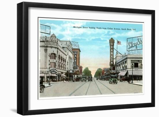 Michigan Street, South Bend, Indiana-null-Framed Art Print