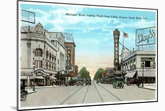 Michigan Street, South Bend, Indiana-null-Mounted Art Print