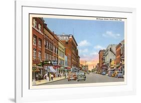 Michigan Street, South Bend, Indiana-null-Framed Art Print