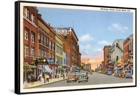 Michigan Street, South Bend, Indiana-null-Framed Stretched Canvas