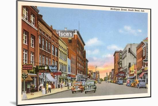 Michigan Street, South Bend, Indiana-null-Mounted Art Print