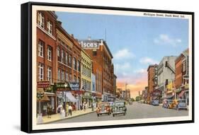 Michigan Street, South Bend, Indiana-null-Framed Stretched Canvas