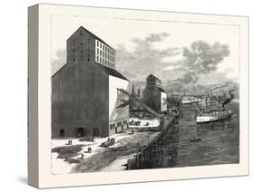 Michigan: the New Vanderbilt Grain Elevator at Detroit, U.S., 1880 1881-null-Stretched Canvas