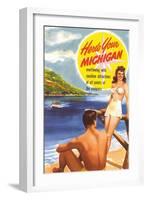 Michigan Travel Poster-null-Framed Art Print