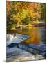 Michigan. Trees Reflect in Cascade Above Bond Falls, Ontonagon River-Julie Eggers-Mounted Photographic Print