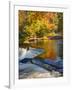 Michigan. Trees Reflect in Cascade Above Bond Falls, Ontonagon River-Julie Eggers-Framed Photographic Print