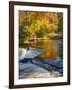 Michigan. Trees Reflect in Cascade Above Bond Falls, Ontonagon River-Julie Eggers-Framed Photographic Print