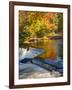 Michigan. Trees Reflect in Cascade Above Bond Falls, Ontonagon River-Julie Eggers-Framed Photographic Print